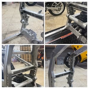 No Aluminium Plate — Shock-Linkage Mount